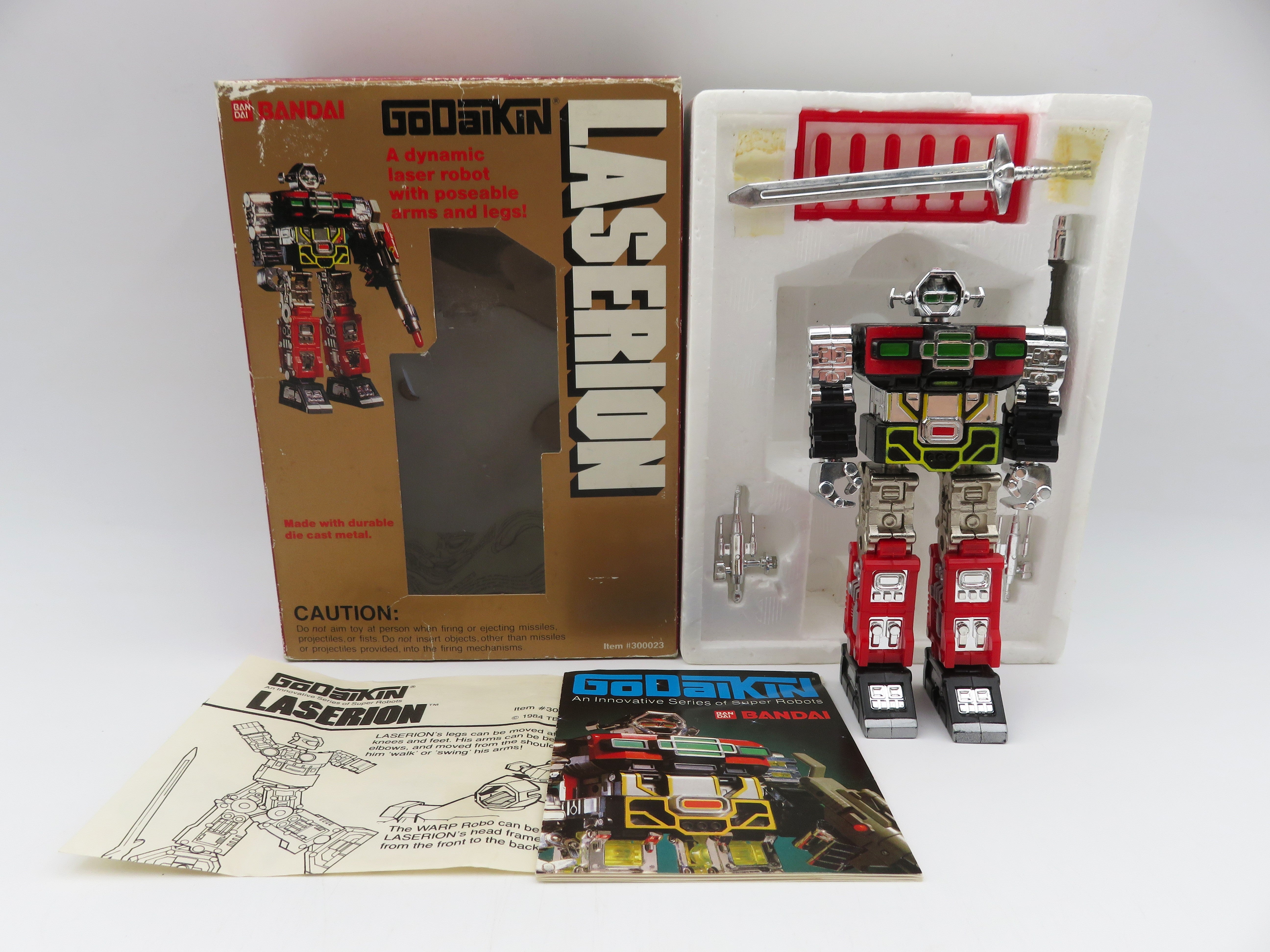 GODAIKIN Laserion Diecast Figure - Bandai (1984) Vintage Japanese Toei Mecha Robot